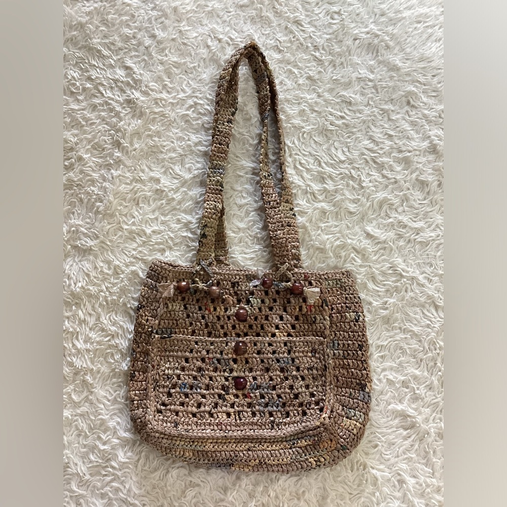 Up-cycled crocheted plastic bag tote- handmade